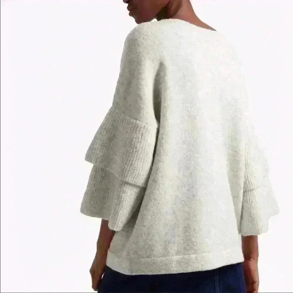 French Connection Urban Flossy Ruffle Bell Sleeve Sweater - Picture 3 of 10